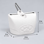 ZippyTreat™ dog treat pouch dimensions: 4 in wide, 2 in deep, 3 in tall