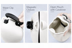 ZippyTreat™ waist clip, magnetic closure and open pouch with carabiner